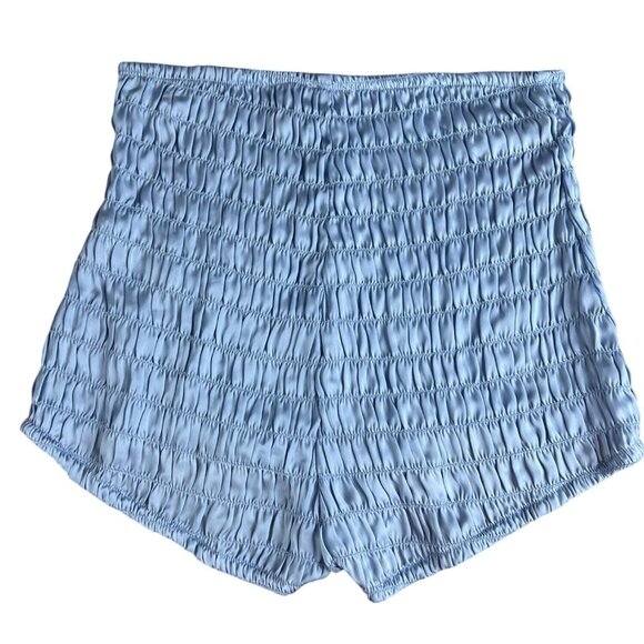 Free People Intimately Ruched Shorties High-Waisted In Light Blue Size Small - Picture 6 of 9